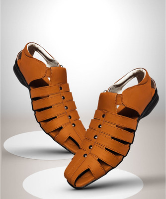 RURAL CRAFT Men Sandals(Tan , 8)
