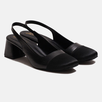 jm looks Women Heels(Black , 5)