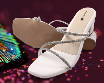 Divastri Women Heels(White , 9)