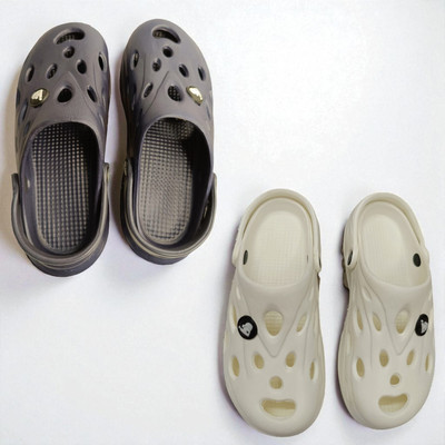 Monrav Men Clogs(Black, White , 7)