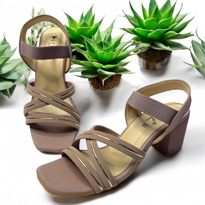 Stepup fashion Women Heels(Black , 6)