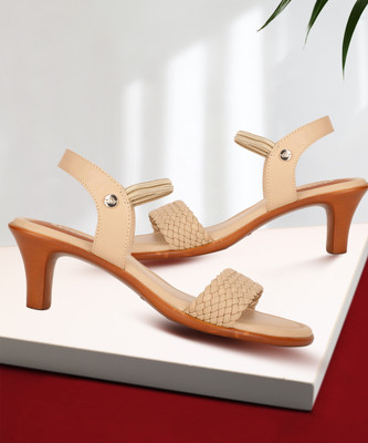 Bata Women Heels(Beige , 4)