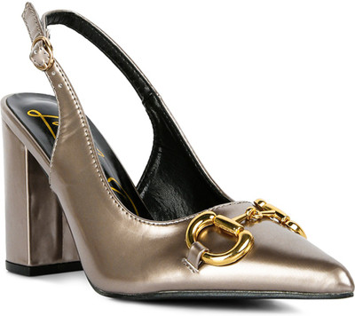 London Rag Women Heels(Gold , 6)