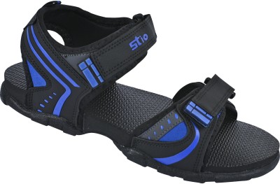 STIO Men Sports Sandals(Black, Blue , 7)