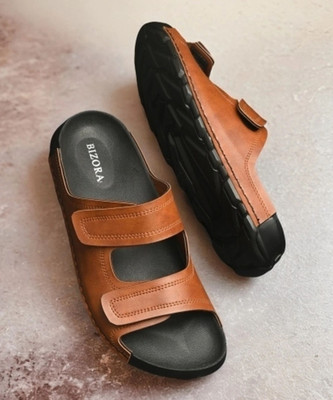BIZORA Men Sandals(Tan , 10)