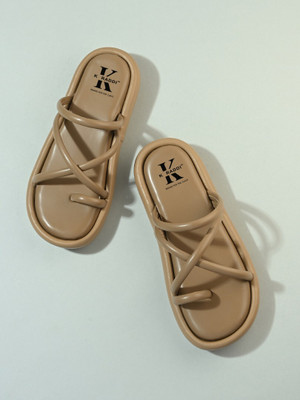 KARADDI Women Wedges(Beige , 8)