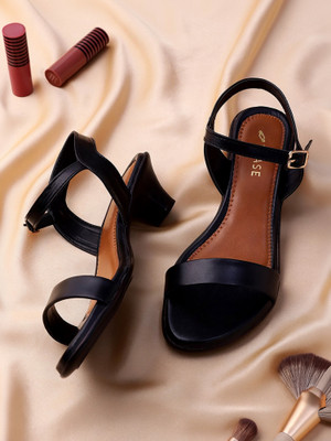 TRASE Women Heels(Black , 8)