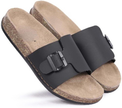 Walkivo Men Sandals(Black, Beige , 10)