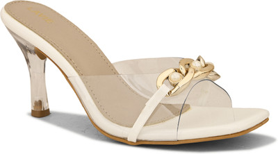 LAVIE Women Heels(White, Beige , 8)