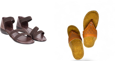 PMS Women Wedges(Brown, Brown , 4)