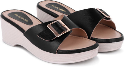 Devavi Women Wedges(Black , 8)