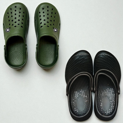 Monrav Men Clogs(Green, Black , 8)