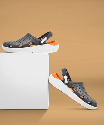 CLOYSBUR Clogs Men's Casual clogs Shoes Footwear Men Trending & Stylish Clogs Sandal Men Sandals(Grey, Orange , 8)