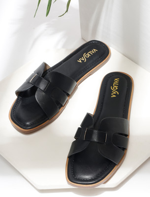 VALIOSAA Women Flats(Black , 5)