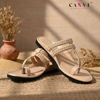 CANVI Men Sandals(Off White , 9)
