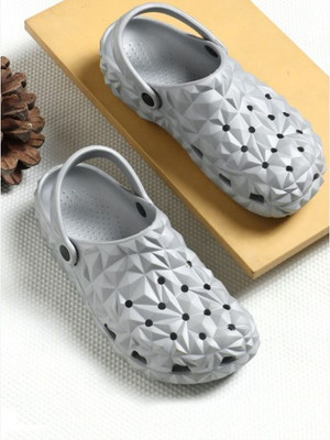 Footsace Men Clogs(Grey , 8)