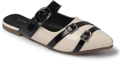 LAVIE Women Flats(Off White, Black , 4)