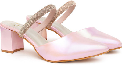 PLANET WALK Lightweight comfort extra-soft with trendy, premium stylish design Women Heels(Pink , 7)