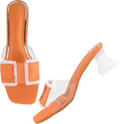 TRYME Women Heels(Orange , 3)