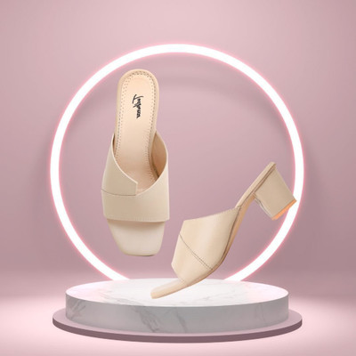 Todhwear Women Heels(Beige, Maroon , 6)