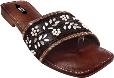 zadzed Women Flats(Brown, Black , 4)