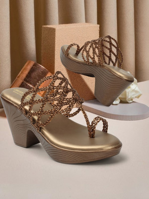 madam glorious Women Heels(Copper , 3)