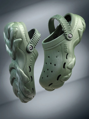 BERSACHE Men Flats(Green , 7)