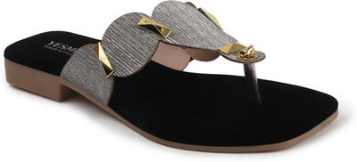 yesmiss Women Flats(Gold, Natural , 7)