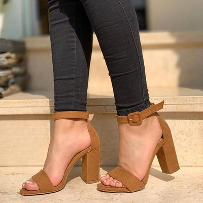 Gloglamp Women Heels(Brown , 3)