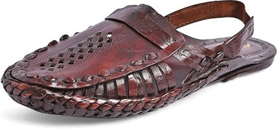 house of common Men Sandals(Brown , 11)