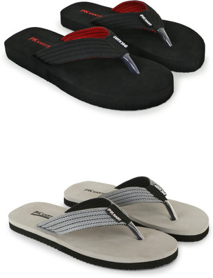 PKKART Flip Flops(Black, Grey 6)