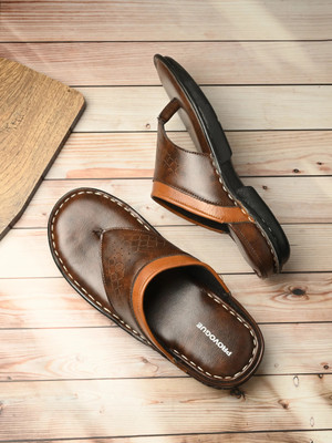 PROVOGUE Slippers | Stylish Comfortable Chappal | Daily Casual And Ethnic Wear Sandals | Men Sandals(Brown , 10)