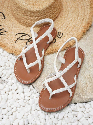 RAHEGAS Women Flats(White , 8)