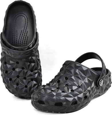 Footsace Lightweight Classic Clogs Sandals with Adjustable Back Strap for Men Men Clogs(Black , 6)