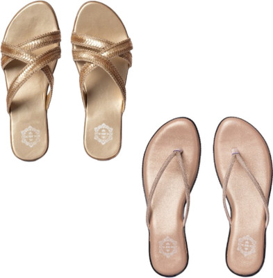 Petal And Pout Women Wedges(Gold , 7)