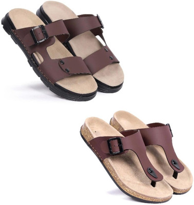 Walkivo Men Sandals(Brown, Brown , 8)