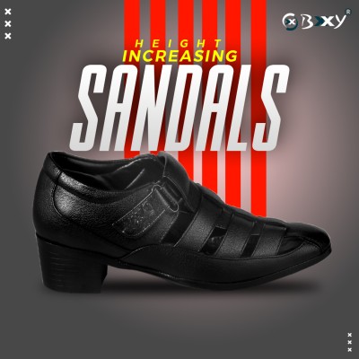 BXXY Men Heels(Black , 9)