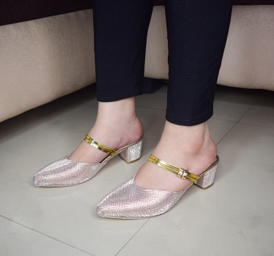 Weary Women Heels(Gold , 6)