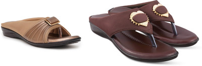 hunyza footwear Women Flats(Beige, Maroon , 8)