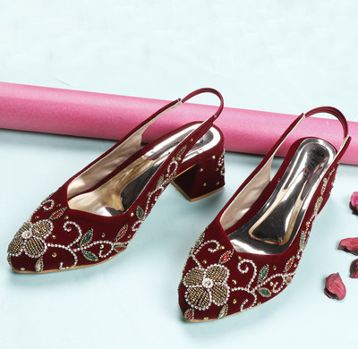 UK Collection Women Heels(Maroon , 6)