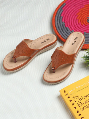 Picson Extra Soft Cushioned Sandals for Everyday Comfort & Style Women Flats(Tan , 5)