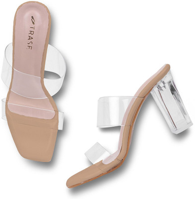 TRASE Women Heels(Beige , 6)