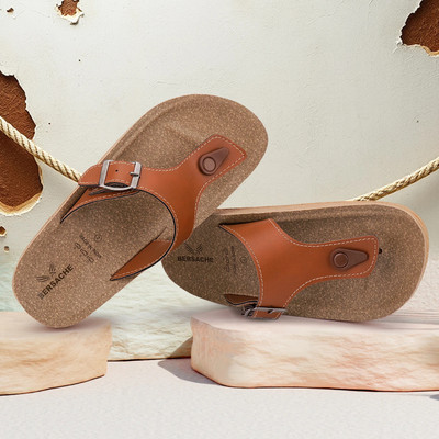 BERSACHE Men Casual(Tan , 10)