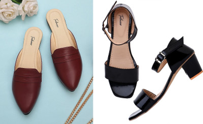 Todhwear Women Heels(Maroon, Black , 5)