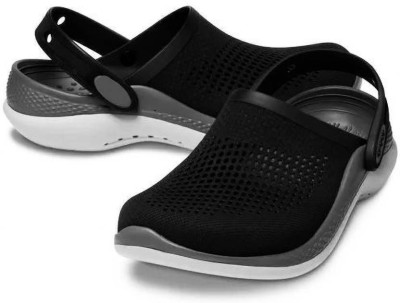 GROT Men Clogs(Black, White , 11)