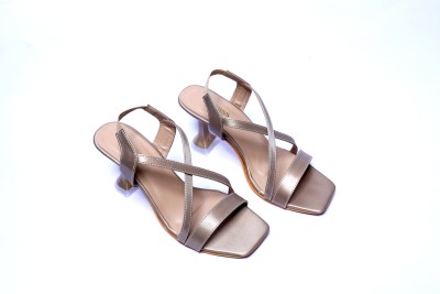 yesmiss Women Heels(Gold , 5)