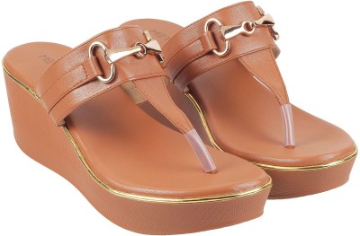 METRO Women Wedges(Tan , 7)