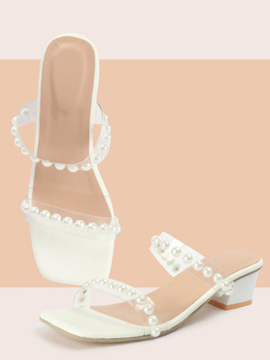 Avivastyle Women Heels(White , 3)