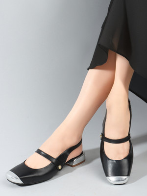 Elle Women Heels(Black, Silver , 8)