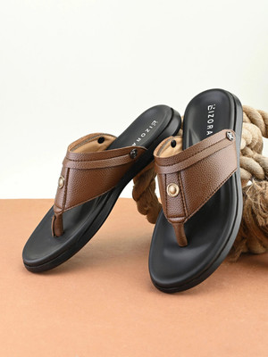 BIZORA Men Sandals(Brown , 6)